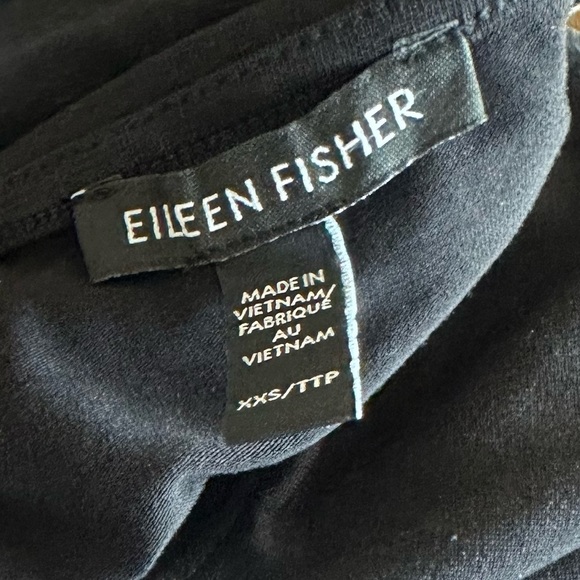 NEW Eileen Fisher Fine Jersey Jewel Neck Top in Black - Size XXS - Picture 5 of 5